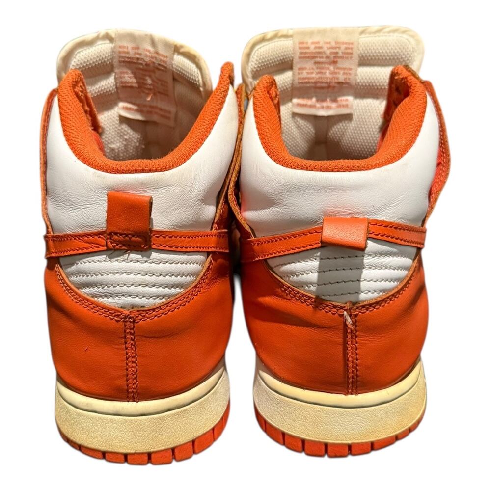 Nike Dunk High Men’s Size 10 Orange 2009 Leather High Top Sneakers Syracuse - Picture 6 of 9